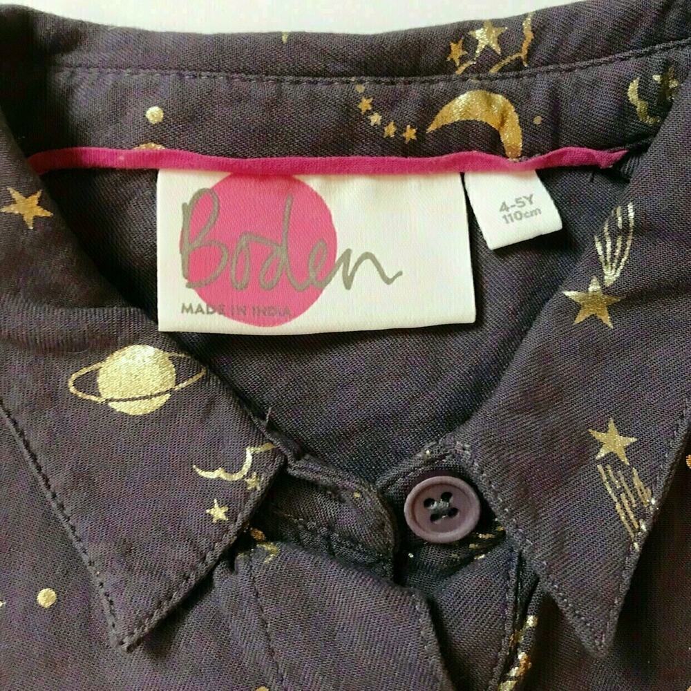 Mini Boden Outerspace Purple & Gold Hopscotch Dress 4-5Y - Picture 4 of 5